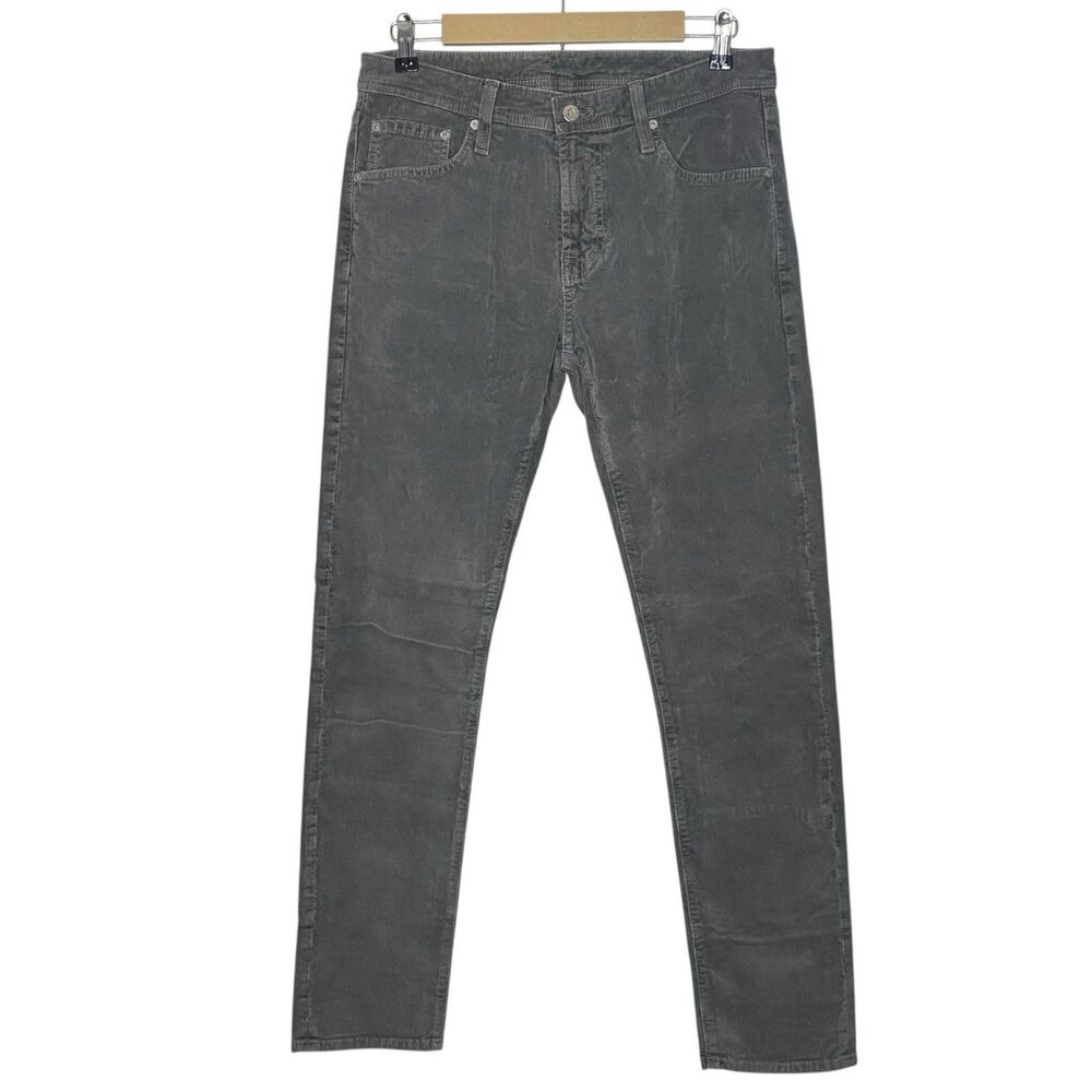 AG Adriano Goldschmied Corduroy Pants Mens 32x32 Gray Green Dylan Stretch NEW